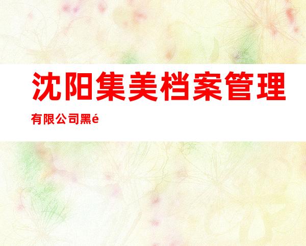 沈阳集美档案管理有限公司黑龙江分公司
